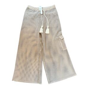 Palmacea Mesh Swimwear Cover‑Up Cargo Pants Sand Size S NWT